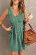 Trixiedress V Neck Sleeveless Waisted Button Down Dress
