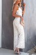 Trixiedress V Neck Wide Leg Lace Cami Jumpsuit