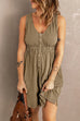 Trixiedress V Neck Sleeveless Waisted Button Down Dress