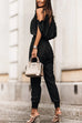 Trixiedress Cold Shoulder Elastic Waist Jogger Jumpsuit with Pockets