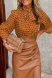 Trixiedress Bow Knot Long Sleeve Print Blouse Shirt
