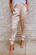 Trixiedress Fashion Style High Waist Satin Pants with Pockets