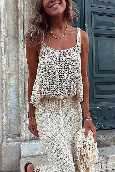 Trixiedress Stylish Sleeveless Crochet Hollow Out Sleeveless Top