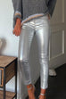 Trixiedress Slim Fit Faux Leather Leggings Pants with Pockets