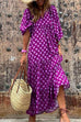 Trixiedress Puff Sleeve Geometry Print Swing Dress