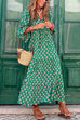 Trixiedress Puff Sleeve Geometry Print Swing Dress