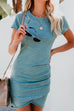 Trixiedress Crewneck Short Sleeve Ruched Pamela Dress