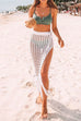 Trixiedress Tassel Crochet Hollow Out Side Slit Beach Cover Up Skirt