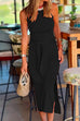 Trixiedress Halter Sleeveless Tie Waist Side Split Dress