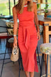 Trixiedress Halter Sleeveless Tie Waist Side Split Dress