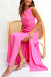 Trixiedress Sleeveless Cut Out Waist High Slit Maxi Swing Dress