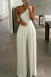 Trixiedress One Shoulder Sleeveless Maxi Wide Leg Jumpsuit