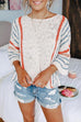 Trixiedress Crewneck 3/4 Sleeve Striped Sweater