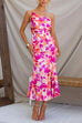 Trixiedress One Shoulder High Waist Mermaid Floral Cami Dress