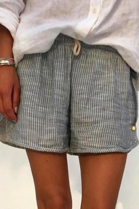Trixiedress Drawstring Waist Striped Shorts(in 4 Colors)