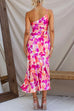 Trixiedress One Shoulder High Waist Mermaid Floral Cami Dress