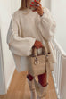 Trixiedress Drop Shoulder Plain Casual Pullover Sweater