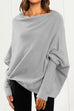 Trixiedress Solid Batwing Sleeves Slouchy Knit Sweater