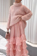Trixiedress Turtleneck Drop Shoulder Fluffy Pullover Sweater