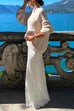 Trixiedress Crewneck Drop Shoulder Loose Fit Solid Sweater