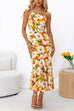 Trixiedress One Shoulder High Waist Mermaid Floral Cami Dress