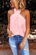 Trixiedress Halter Criss Cross Sleeveless Cozy Top