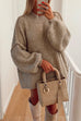 Trixiedress Drop Shoulder Plain Casual Pullover Sweater