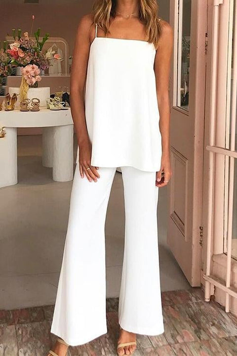 Trixiedress Cami Top and Wide Leg Suit Pants Two Pieces