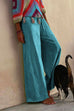 Trixiedress Solid Raw Hem Wide Leg Casual Pants