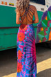 Trixiedress Criss Cross Backless Tie Dye Maxi Cami Dress