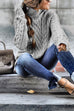 Trixiedress Mockneck Solid Cable Knit Pullover Sweater