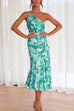 Trixiedress One Shoulder High Waist Mermaid Floral Cami Dress