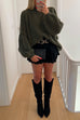 Trixiedress Drop Shoulder Plain Casual Pullover Sweater