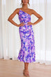 Trixiedress One Shoulder High Waist Mermaid Floral Cami Dress