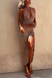 Trixiedress Drawstring High Slit Tie Dye Maxi Skirt