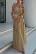 Trixiedress Halter Cut Out Backless Beach Cover Up Maxi Dress