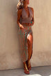 Trixiedress Drawstring High Slit Tie Dye Maxi Skirt