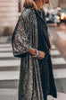 Trixiedress 3/4 Sleeves Open Front Sequin Shinny Midi Cardigan