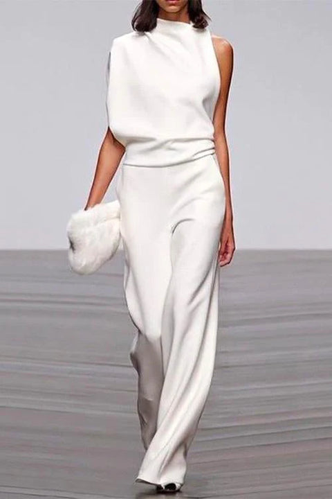 Trixiedress Chicest One Shoulder Wide Leg Jumpsuit