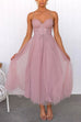 Trixiedress Backless Tie Waist Mesh Swing Maxi Cami Dress