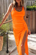 Trixiedress Side Drawstring Split Bodycon Tank Dress