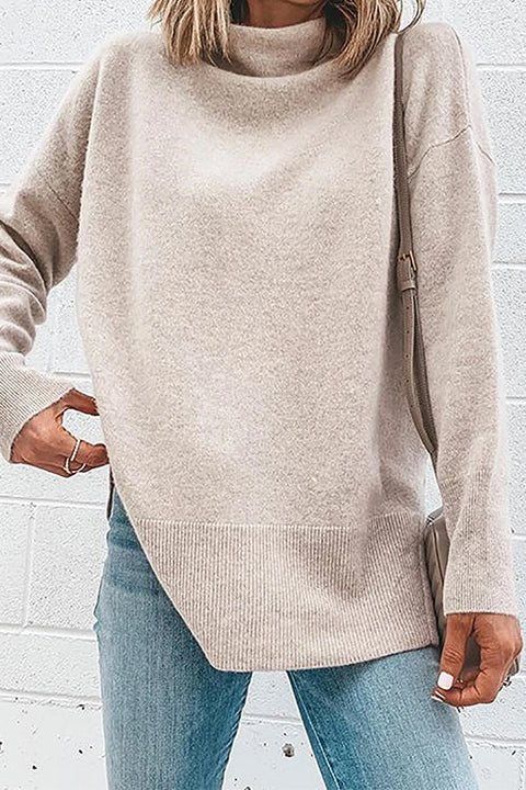 Trixiedress Turtleneck Drop Shoulder Long Sleeve Sweater Top