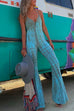 Trixiedress Lace Up Bell Bottoms Tie Dye Cami Jumpsuit