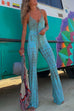 Trixiedress Lace Up Bell Bottoms Tie Dye Cami Jumpsuit