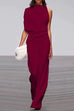 Trixiedress Cowl Neck One Shoulder Batwing Sleeve Party Suit