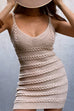 Trixiedress V Neck Cable Knit Bodycon Mini Cami Dress
