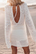 Trixiedress Backless Hollow Out Knitting Cover Up Dress