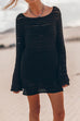 Trixiedress Backless Hollow Out Knitting Cover Up Dress
