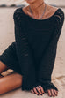 Trixiedress Backless Hollow Out Knitting Cover Up Dress