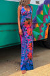 Trixiedress Criss Cross Backless Tie Dye Maxi Cami Dress